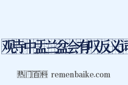 观寺中盂兰盆会有叹反义词是什么意思的图片